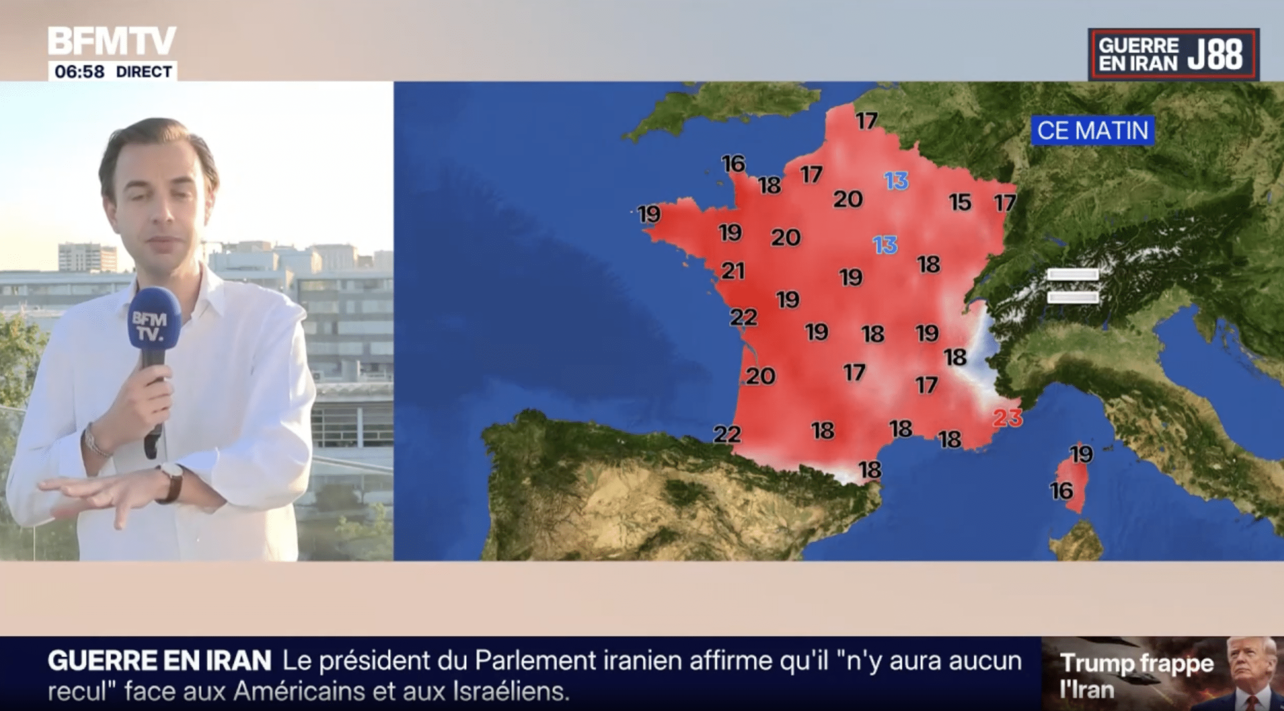 "Des messages d'insulte, de menace" : Kévin Floury, le présentateur météo de BFM TV, pris pour cible à cause des cartes rouges
