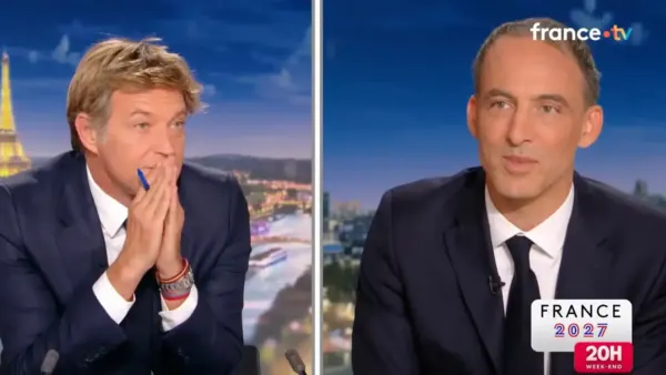 Laurent Delahousse confronté au compagnon de son amie et collègue, Léa Salamé : sa question difficile en plein JT à Raphaël Glucksmann