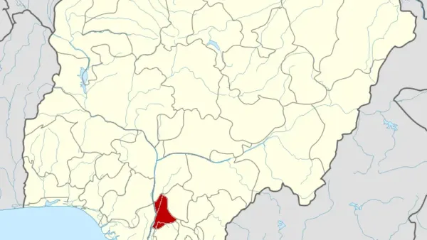 Carte du Nigeria avec l’État d’Anambra mis en évidence
