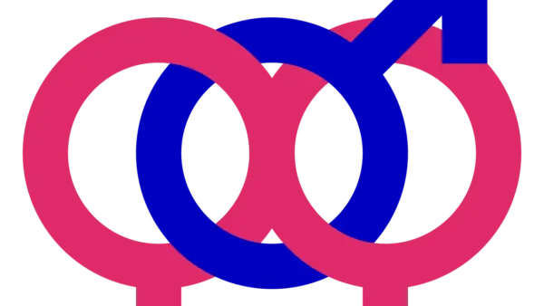 Symbole d’un homme relié à deux femmes illustrant la polygynie