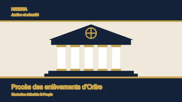 Illustration d’un palais de justice pour le procès lié aux enlèvements d’Oriire