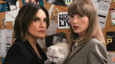 Taylor Swift et Mariska Hargitay dans le sketch SVU
